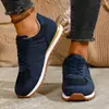 Sapatos Casuais de Lona com Cadarço, Bico Redondo, Sola Grossa, Versáteis, para Primavera e Outono de 2025, Europeus e Americanos, para Mulheres