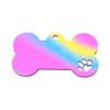 Venta al por mayor transfronteriza etiqueta de acero inoxidable hueca con impresión de pata hueso etiqueta para perro en blanco metal láser DIY etiqueta para mascota anti-pérdida