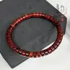 Pulseira de Contas de Sândalo Vermelho Indiano Natural de Folhas Pequenas Corte Reto DIY Joia Original Pulseira Contas Soltas Acessórios de Contas Planas