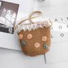 Bolsa de Paja para Niños Qiu Nan Primavera y Verano Estilo Coreano Recién Llegada Bolso Cruzado Moda Decorativo para Exterior Bolso para Niña
