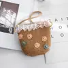 Bolso de paja Yipan para niños, nuevo bolso cruzado estilo coreano primavera/verano, moderno para salidas y decoración exterior, bolso de niña