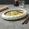 Prato de Sopa Cerâmico Bege Queimado em Forno de Fábrica, Prato de Servir, Louça de Hotel de Luxo, Prato de Jantar Criativo, Tigela de Sopa e Prato em Forma de Ovo