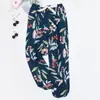 Calças de pijama de seda de algodão Calças Shrink Femininas Verão Novo Tamanho Grande Soltas Grávidas Calças Externas com Lanterna de Bolso Shrink Calças