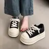 Tênis de Lona Feio Fofo Sola Grossa Sapatos Brancos Aumento de Altura Feminino Sapatos de Pão Outono Novo Esportivo Casual Sapatos Plataforma Femininos