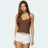 Moda Europea y Americana Más Vendido Nuevos Tops Sexy Chica Caliente Ropa Interior Ajustada para Mujer con Tirantes Expuestos Chaleco Y2K de Gama Alta