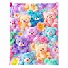 Manta de urso com estampa de desenho animado, feita sob medida, design impresso temático de anime DIY, adequada como manta de sofá para outono e inverno, e como manta de sofá