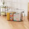 Caja de almacenamiento portátil transparente de gran capacidad, gruesa, para guardar juguetes, aperitivos y ropa.