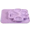 Novo Suprimento Pet Transfronteiriço Prato de Comida Lenta Ventosa Tapete de Lamber Tapete de Farejar Prato Anti-engasgo para Cães Tapete de Silicone para Lamber Pet