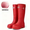 Moda de celebridade da internet sapatos de cano alto à prova d'água para atividades ao ar livre laço espesso sapatos de chuva galochas acadêmicas à prova de respingos cobre-sapatos para adultos sapatos de borracha
