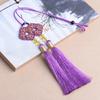 Nudo de dinero nudo chino estilo étnico borla doble hecho a mano cuadrado nudo de dinero colgante para coche accesorios de colgante de instrumento musical
