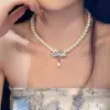 Exquisito Colgante de Pétalo Colgante de Perla Collar para Mujer Lujo Accesible Gama Alta Elegante Cadena para Clavícula Joyería Barroca Collar