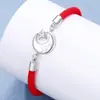Pulsera de Estrella y Luna para Parejas, Pulsera de Cuerda Negra y Roja, Tejida Regalo para Estudiantes, Hecha a Mano Conmemorativa