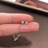 Aretes de perlas con aguja 925 para mujer, colgantes en la parte trasera, estilo ins, nuevo estilo caliente, modernos, lisos, circulares, nicho, aros para la oreja, venta al por mayor