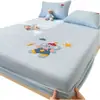 Toalla de Elefante Pequeño Bordada Sábana de Terciopelo de Leche Pieza Única Invierno Cubierta de Colchón de Terciopelo de Coral Cálido Protector Plus Cubierta de Cama de Terciopelo
