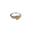 El Popular Anillo de Aguamarina Corte Rosa Millennial de Xiaohongshu es Moderno, Ligero, Lujoso y de Gama Alta, Anillo de Diamante Rosa con Encaje de Palacio