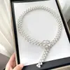 Cadena de Cintura con Cinturón de Perlas Decoración de Falda para Mujer Accesorios de Vestido Sentido de Alta Gama Sentido de Diseño Estilo Pequeño Chanel Cinturón de Pétalos