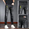 Novidade de Primavera Jeans Stretch Slim-Fit Masculino Perna Estreita Calças Casuais 2025 Tendência Primavera e Outono Calças Masculinas