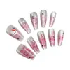 Parche de Uñas Artísticas Ojo de Gato Rosa Dopamina Gatito Verano Hecho a Mano Usar Un Estudiante Uñas Artísticas Lindas Estilo Ins