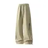 Calça reta moderna para a nova estação de primavera e outono para homens, com estilo casual americano, tamanhos grandes, corte solto e design versátil de perna larga adequado para esportes.