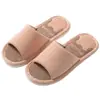 Pantuflas de Lino Transpirables para Mujer, Uso en Casa en Todas las Estaciones, Anti-Olor, Silenciosas, Cómodas, Antideslizantes, Pantuflas Suaves de Suela para Pareja para Primavera y Otoño, de Hombre
