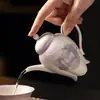 Tetera de Cerámica con Rosa Pintada a Mano en Morado Degradado Acabado Mate para Mujeres Tetera Individual Juego de Té Tetera de Mano