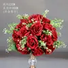 Casamento Vermelho Corredor Salão de Cerimônia Bola de Flores Coluna de Flores Suporte Fundo Arranjo de Flores de Boas-Vindas Carro Entrega Casa Cerimônia de Entrega