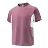 Verano al Aire Libre Transfronterizo Nuevo Estilo Protección Solar Descente Elástico Tela de Cuadros Pequeños Diseño Simple Cuello Redondo Camiseta Moda Casual