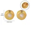Pendientes Redondos Geométricos de Piedra Ojo de Tigre Estilo Vintage, Pendientes Artísticos Retro de Acero Inoxidable Chapado en Oro de 18K, Accesorios Versátiles para Orejas
