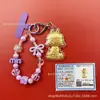 Llavero de tela con logo de empresa personalizado Cadena para teléfono móvil Angela Lámina de oro puro Oro 999 Regalo de aniversario