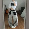 Estilo Callejero Retro Americano Estampado de Leopardo Patchwork Pantalones de Pierna Ancha Hombres y Mujeres Otoño Nuevo Diseño Holgado Sentido Curvado Pantalones Casuales Modernos