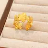 Anillos Transfronterizos Europeos y Americanos de Acero de Titanio Colorido, Anillos Abiertos de Acero Inoxidable de Lujo Ligero de Gama Alta, Joyería de Oro de 18 Quilates que No se Desvanece