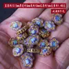 Color oro real que no se desvanece hueco cloisonné quemado azul agujero pasante ruyi candado de bebé mariposa gota de aceite esmalte joyería DIY