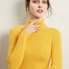 Suéter de cuello alto para mujer, nueva colección otoño/invierno 2026, capa base de manga larga ajustada, camiseta base de punto de lana sintética