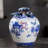 Botella de Vino de Cerámica Jingdezhen de 5 kg 5 kg, Jarra de Vino, Olla de Vino Sellada Azul y Blanca, Tanque de Vino, Tanque de Vino, Kit de Vino Casero