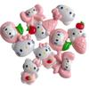 Cono de gato rosa brillante accesorios de resina pegamento crema accesorios para el cabello anillo para el cabello diy funda para teléfono taza de agua papelería pegatinas