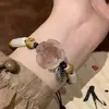 Nuevo Pulsera de Hoja de Loto y Loto Estilo Chino para Mujer, Pulsera de Diseño de Nicho Tejida a Mano Estilo Antiguo, Joyería de Mano de Alta Gama Retro al por Mayor