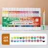 Plumones Acrílicos Transfronterizos con Punta Única y Cuerpo Triangular, 36 Colores de Plumones Acuarela, Set Específico de Arte para Dibujo Infantil