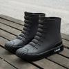 Botas de chuva masculinas e femininas, sapatos casuais curtos, à prova d'água, forrados com lã, quentes, antiderrapantes, resistentes ao desgaste, confortáveis, uso externo, botas de chuva leves