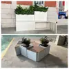 Caixa de Flores de Aço Inoxidável para Exterior Rua Comercial Vaso de Flores Móvel Departamento de Vendas Canteiro de Flores Calha de Flores Retangular de Ferro Suporte para Flores para Plantio de Flores