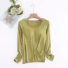 Outono e inverno novos fabricantes atacado modal com bojo no peito cor sólida simples blusa feminina de manga comprida para usar por baixo