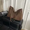 Bolsa Grande Estampa de Leopardo Retrô Outono/Inverno 2025 Senmeng Roupas de Trabalho Versátil Bolsa de Ombro Casual Bolsa Tote de Braço