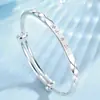 Pulsera de Plata de 9999 Pies para Mujer Plata de Ley Joven Pequeña Dama de la Suerte 2021 Nuevo Regalo de San Valentín para Novia