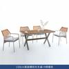 Mesa e Cadeiras para Varanda Externa, Mesa e Quatro Cadeiras para Pátio de Villa, Mesa e Cadeiras de Metal à Prova d'Água e Resistentes ao Sol, Mesa e Cadeiras de Rattan para Jardim de Lazer