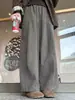 Pantalones Casuales de Pierna Ancha Color Gris Oscuro para Mujer, Nuevo Estilo de Primavera, Tallas Grandes, para Figuras Petites, de Cintura Alta, Corte Holgado, Adelgazantes, Pantalones Curvos