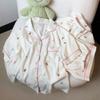 Pijama de algodão feminino novo de verão solto e confortável para casa de três peças atacado