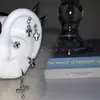 Brinco de Osso de Orelha de Diabo Cruzado Aço Titânio Doce Cool Cone Pontiagudo Brinco de Tarraxa Piercing Argola de Orelha Cruzada Personalizada Acessórios de Orelha