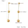 Moda Coreana Ins Brincos de Aço Inoxidável com Contas Banhados a Ouro 18K Simples Elegantes Charme Brincos de Alta Qualidade para Mulheres Atacado