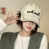 Gorra de Béisbol de Verano para Mujer con Bordado de Letras, Visera Dura, Circunferencia de Cabeza Grande, Gorra Casual para Hombre, Nuevo Estilo 2025 con Agujeros