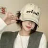 Gorra de Béisbol de Verano para Mujer con Bordado de Letras, Visera Dura, Circunferencia de Cabeza Grande, Gorra Casual para Hombre, Nuevo Estilo 2025 con Agujeros