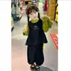 26 Otoño Nuevo Estilo Ropa Casual Rayada para Niñas de Primavera y Otoño Versión Coreana, Conjunto Elegante de Tres Piezas Versátil: Top y Pantalones Largos